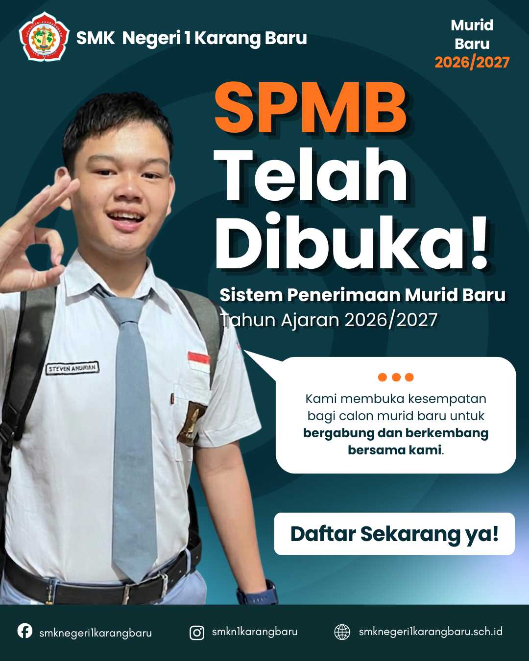 SPMB SMK Negeri 1 Karang Baru Tahun Pelajaran 2026/2027 Resmi Dibuka